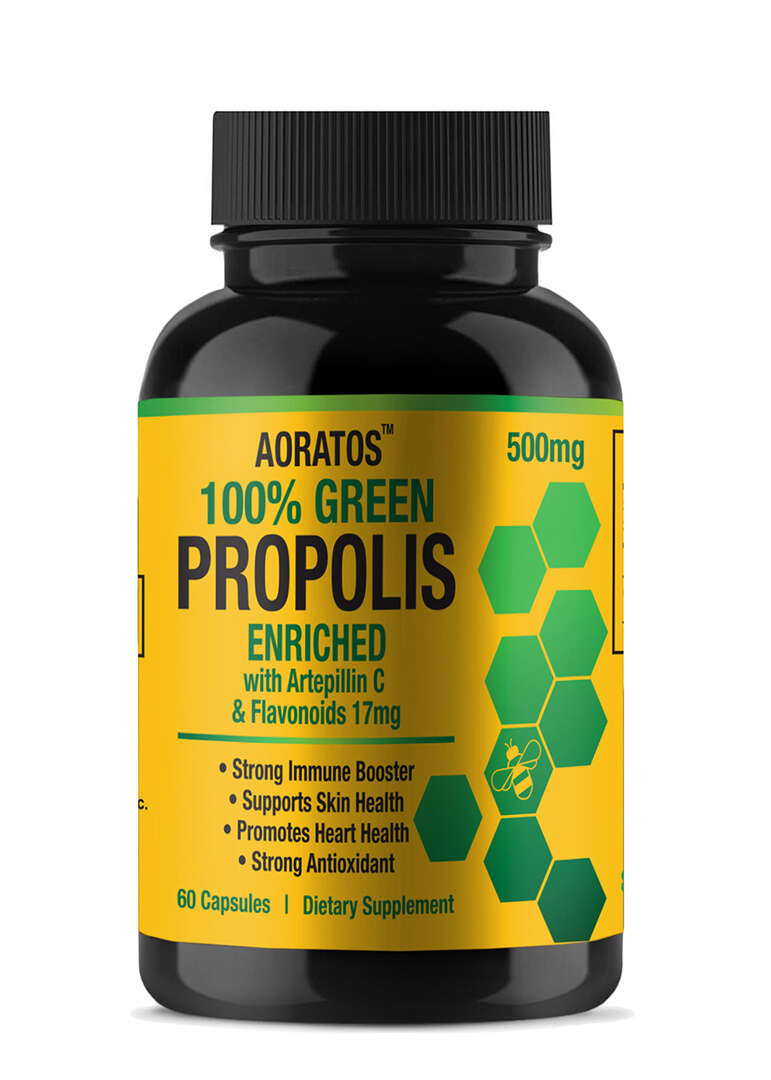 Aoratos 100% Green Propolis ( 60 Capsules / 500mg 
